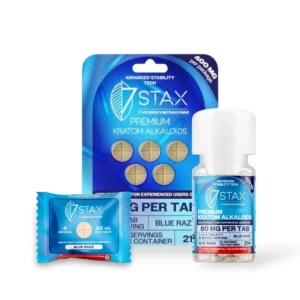 7 Stax 7-Hydroxymitragynine Tablets Blue Razz 80mg Per Tablet